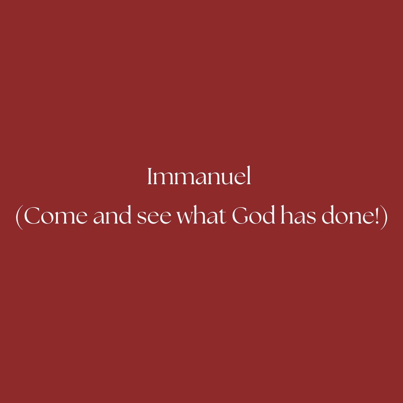 Read more about the article Immanuel By Tina Gonzalez